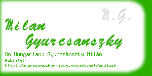 milan gyurcsanszky business card
