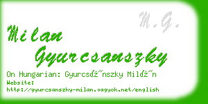 milan gyurcsanszky business card